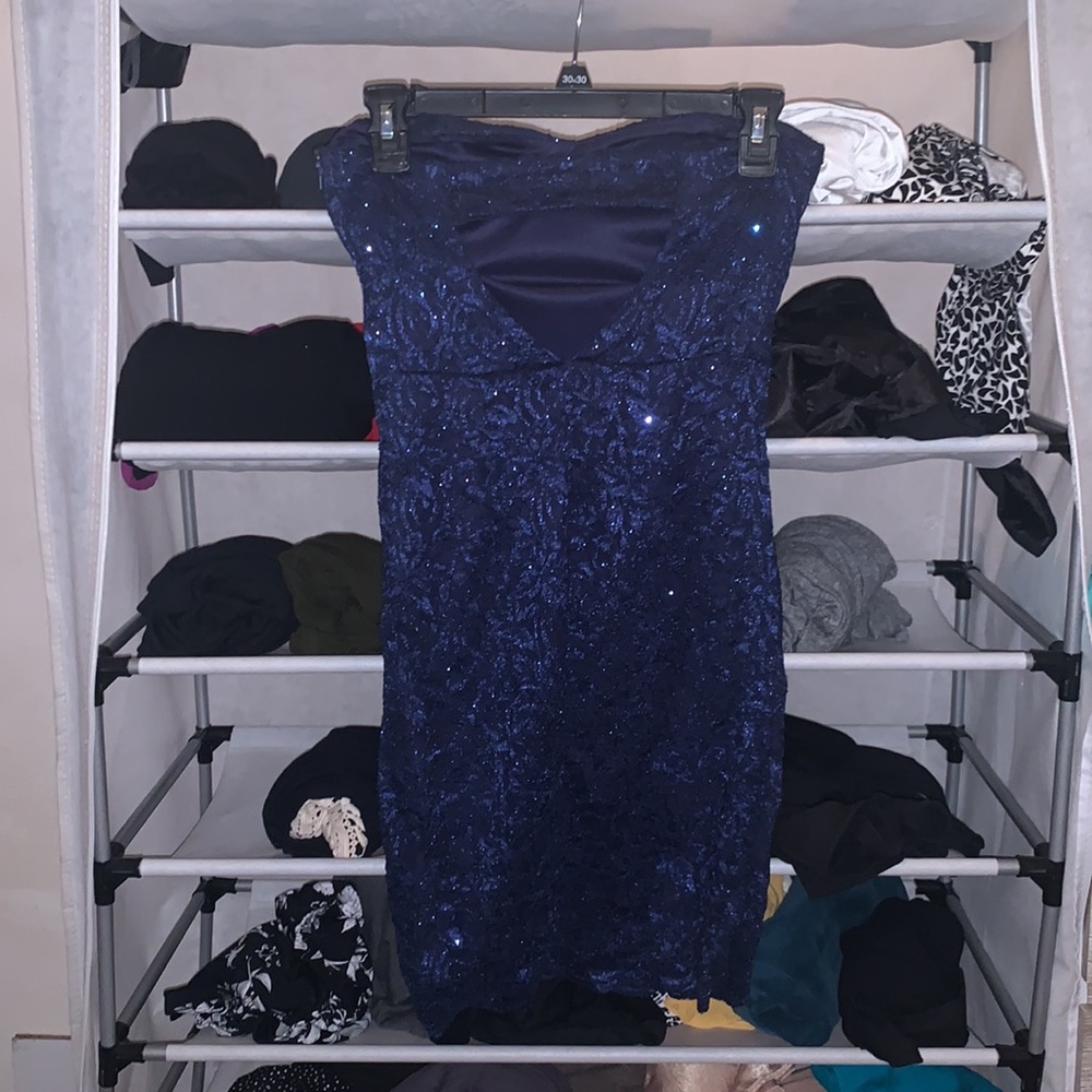 City Triangles Mini Dress Dark Blue tube Top excellent condition